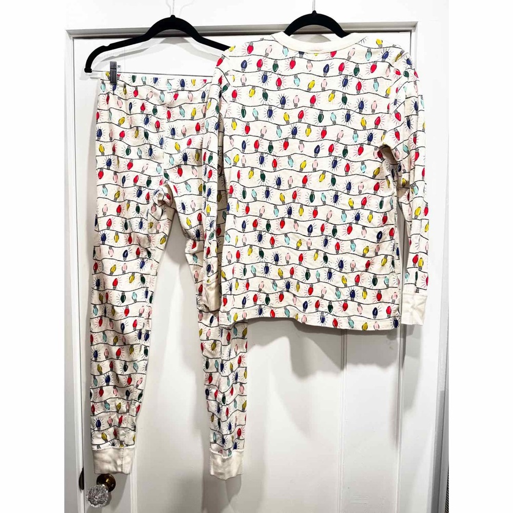 Hanna Andersson Women’s Holiday Long John Pajama Set Bright Blubs Christmas - Picture 4 of 11